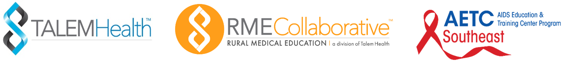 Talem Health Logo, RME Collaborative Logo, & AETC Southeast Logo